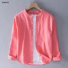 Men's Solid Colour Ban color Shirt - Image 4